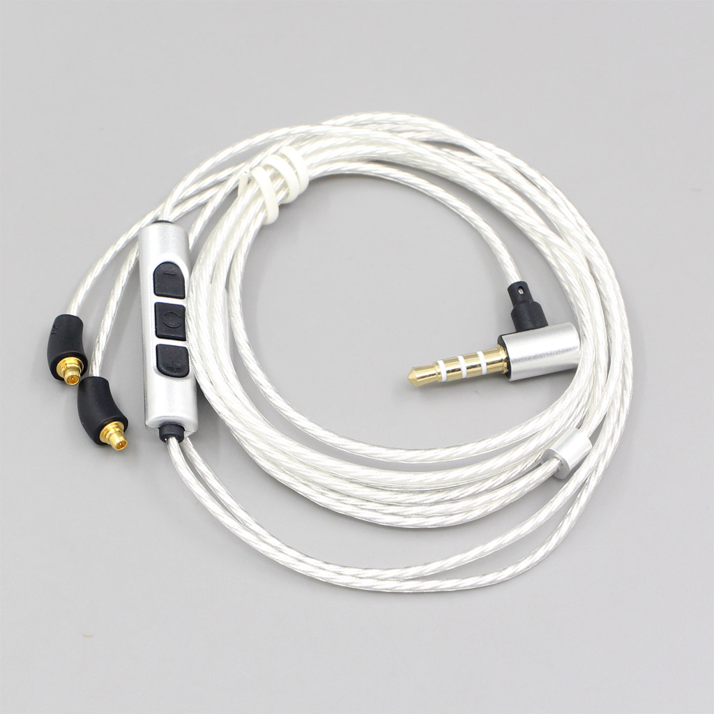 MMCX Silver Plated Earphone with mic Remote Cable For xelento Remote t8ie Headset
