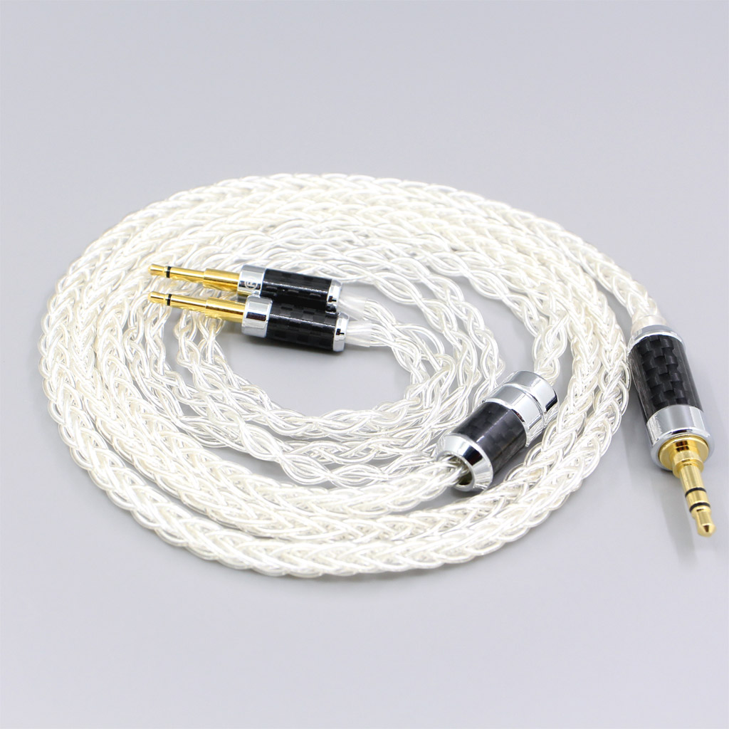 99% Pure Silver 8 Core 2.5mm 4.4mm 3.5mm XLR Headphone Earphone Cable For Oppo PM-1 PM-2 Planar Magnetic