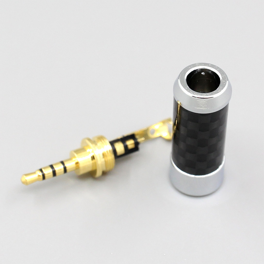 High Quality Superbright Surface + Carbon Fibre 2.5mm Balanced Male DIY Custom Adapter Plug 6mm Tailed Hole