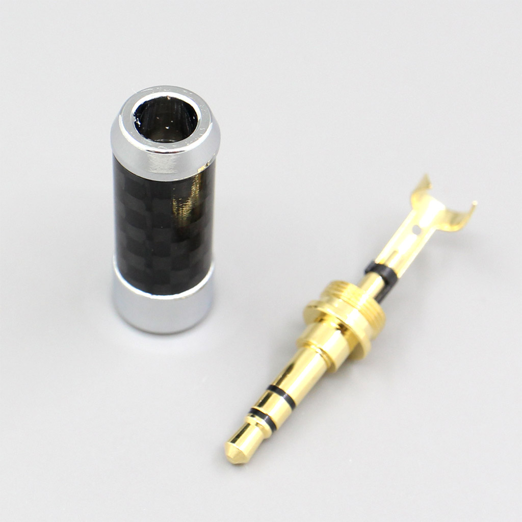 High Quality Superbright Surface + Carbon Fibre 3.5mm Stereo Male DIY Custom Adapter Plug 6mm Tailed Hole