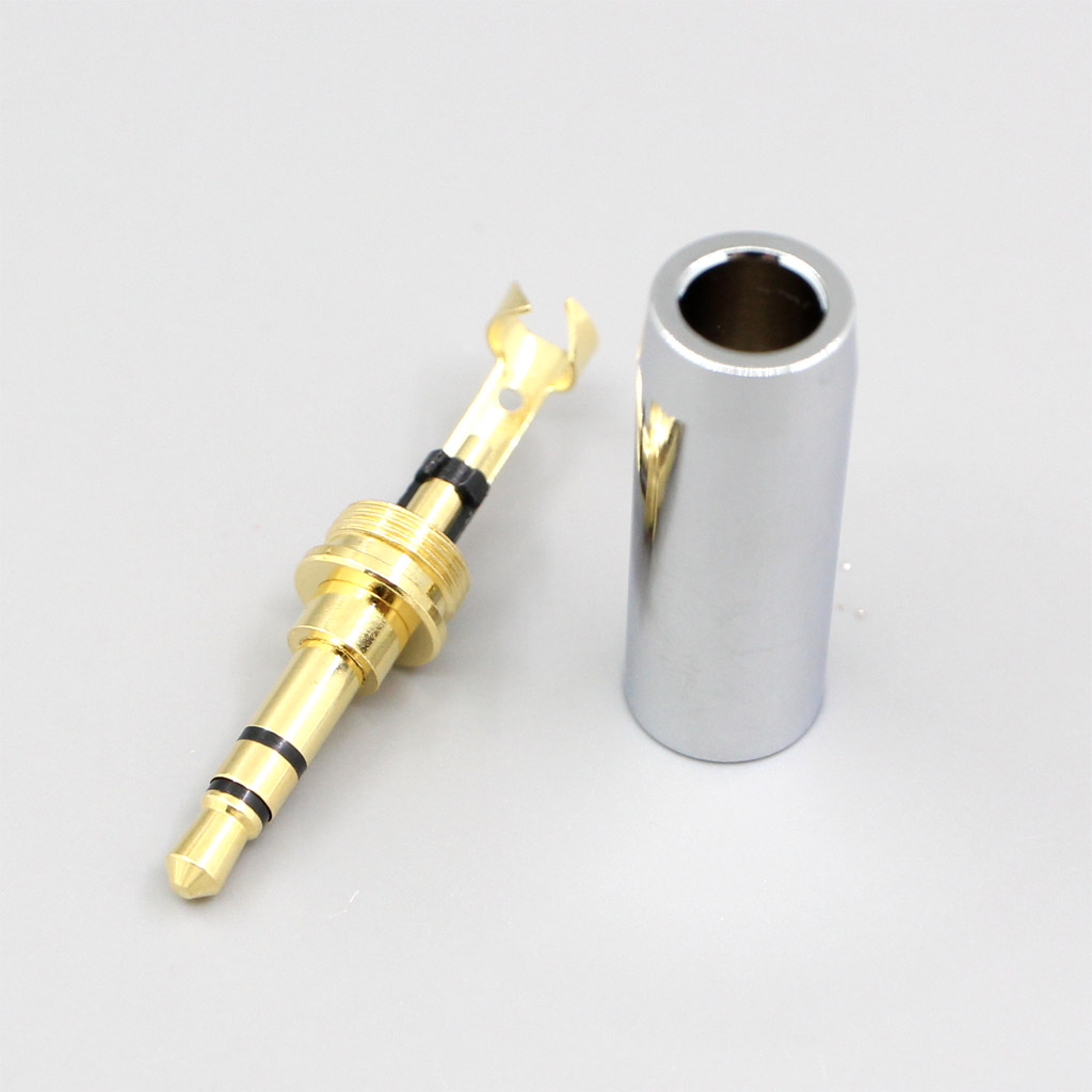 High Quality Superbright Surface 3.5mm Stereo Male DIY Custom Adapter Plug 6mm Tailed Hole