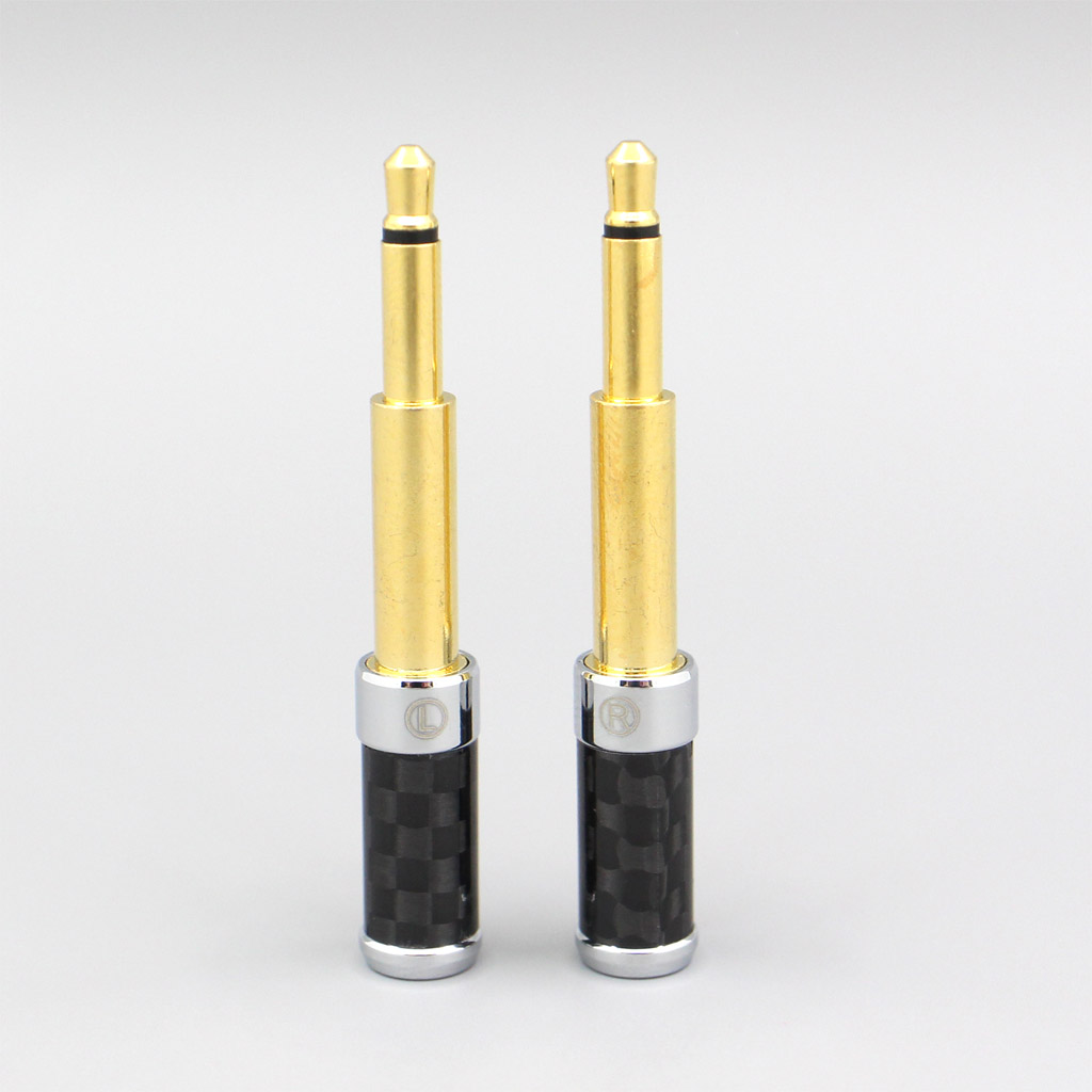 1pair 3.5mm Mono High Step Superbright Surface + Carbon Fibre Headphone pin For Meze 99 Classics NEO NOIR