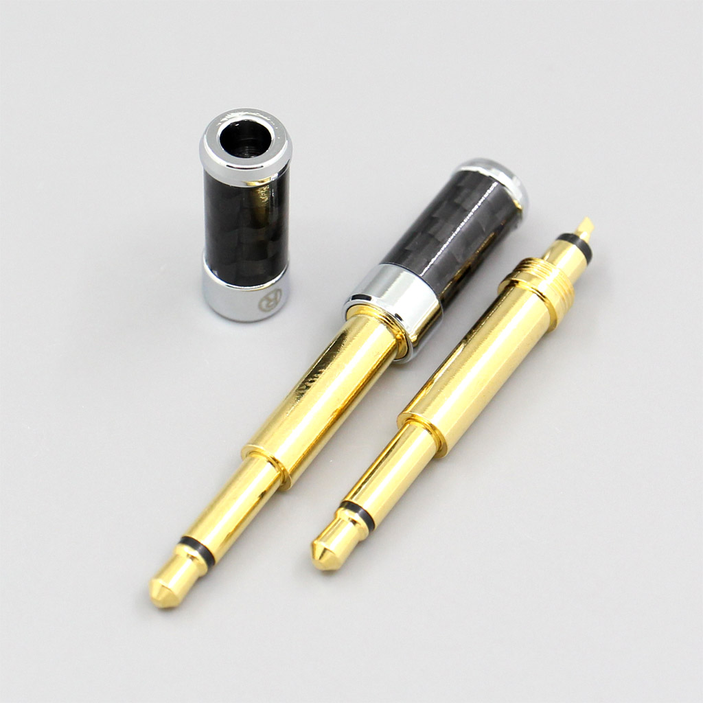 1pair 3.5mm Mono High Step Superbright Surface + Carbon Fibre Headphone pin For Meze 99 Classics NEO NOIR