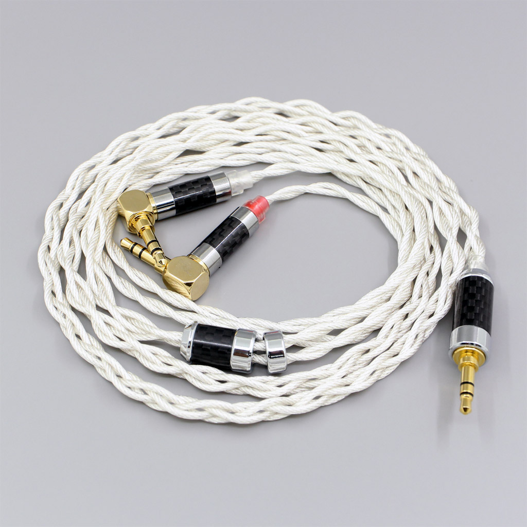 Graphene 7N OCC Silver Plated Type2 Earphone Cable For Verum 1 One Headphone Headset Dual L Shape 3.5mm Pin 4 core 1.75mm