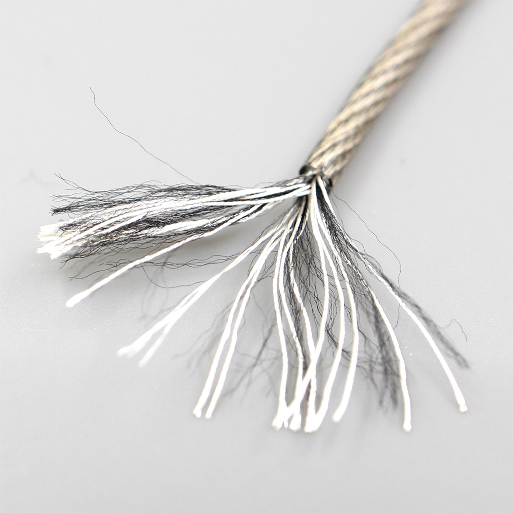 5m Hi-Res 99% Pure Silver Inside 4*5*7/0.05mm 7N Litz Graphene Shielding Silver Plated Wire Mixed OD:1.8mm For DIY Custom Earphone Cable 143core