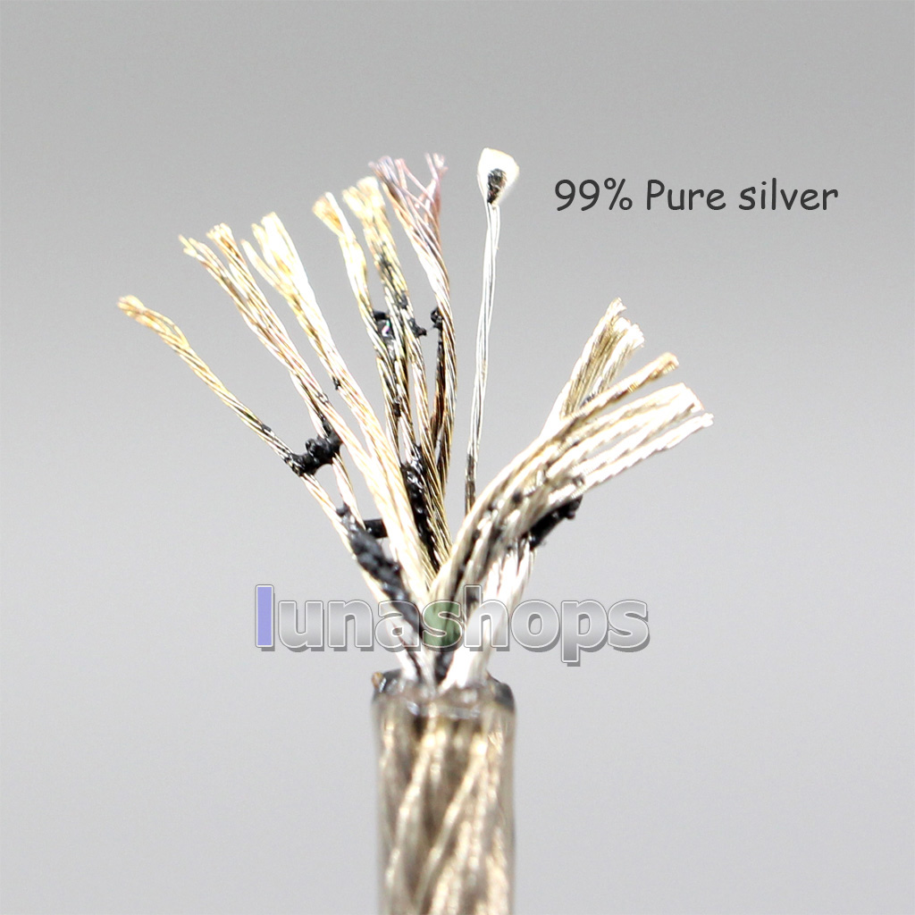 5m Hi-Res 99% Pure Silver Inside 4*5*7/0.05mm 7N Litz Graphene Shielding Silver Plated Wire Mixed OD:1.8mm For DIY Custom Earphone Cable 143core