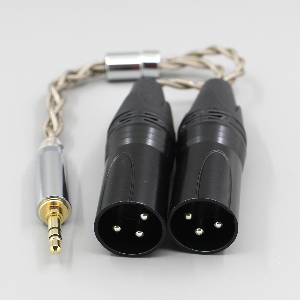 99% Pure Silver + Graphene Silver Plated Shield Earphone Cable For 3.5m 2.5mm 4.4mm 6.5mm To Dual XLR 3 pole Male IFI DAC Zen