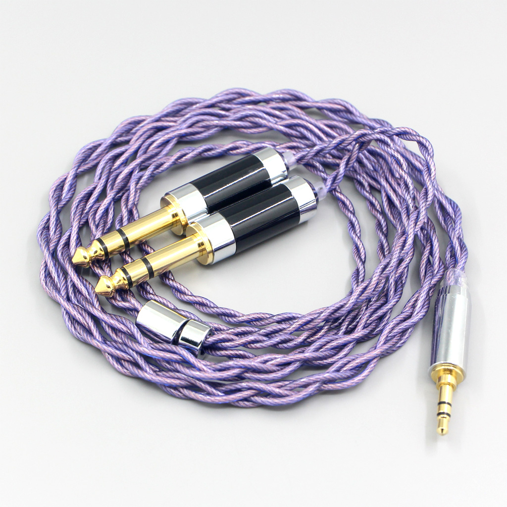 Type2 1.8mm 140 cores litz 7N OCC Headphone Earphone Cable For 3.5mm to Dual 6.5mm Male amplifier audiophile