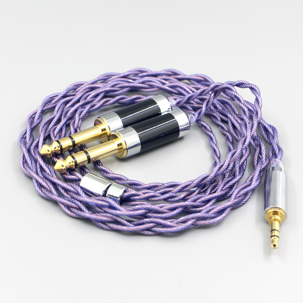 Type2 1.8mm 140 cores litz 7N OCC Headphone Earphone Cable For 3.5mm to Dual 6.5mm Male amplifier audiophile