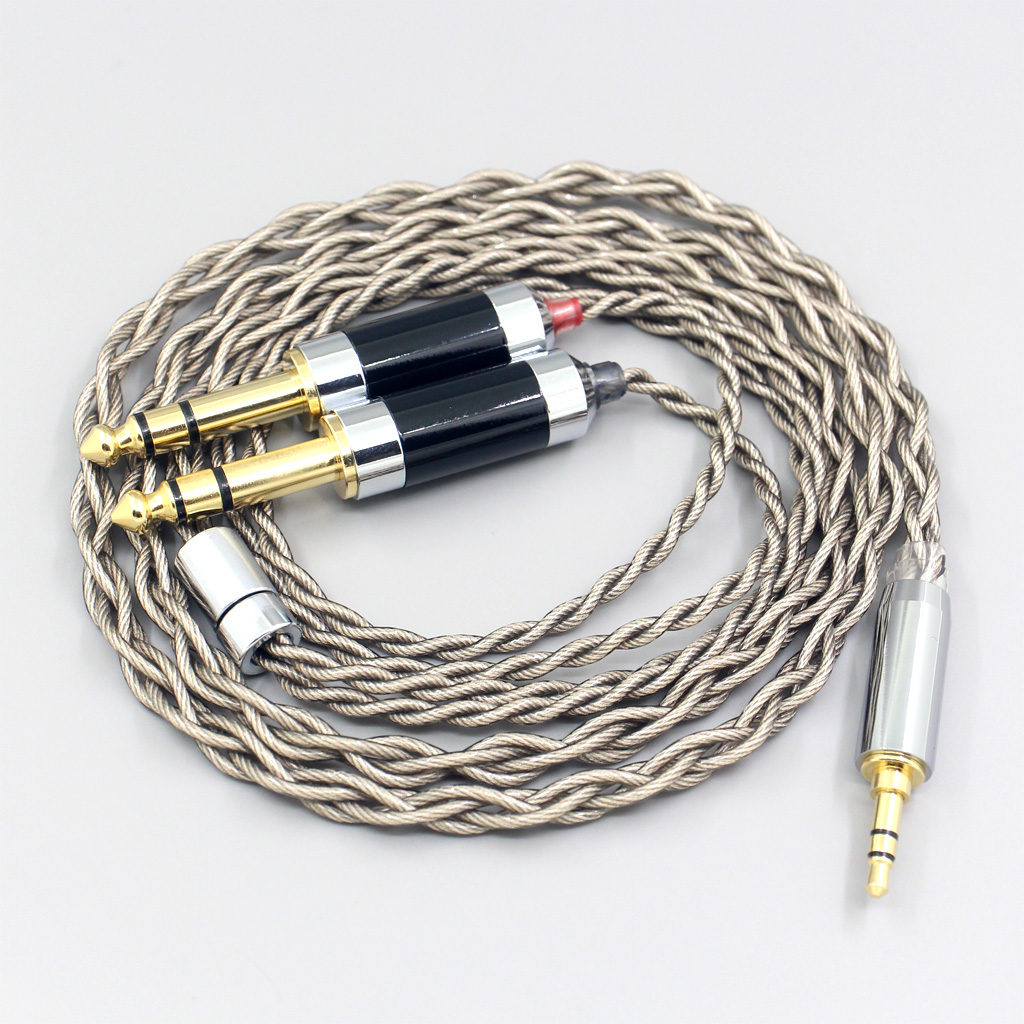 99% Pure Silver + Graphene Silver Plated Shield Earphone Cable For 3.5mm to Dual 6.5mm Male mixer amplifier audiophile