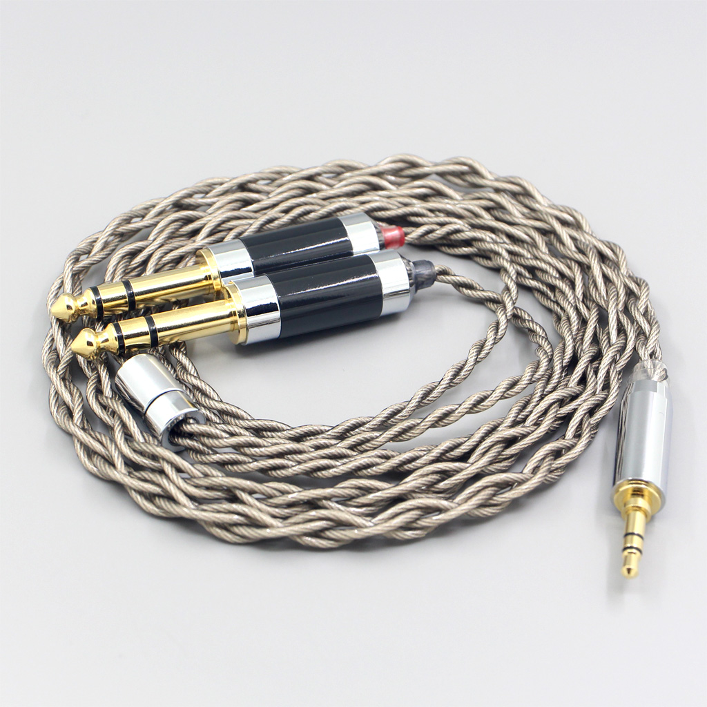 99% Pure Silver + Graphene Silver Plated Shield Earphone Cable For 3.5mm to Dual 6.5mm Male mixer amplifier audiophile