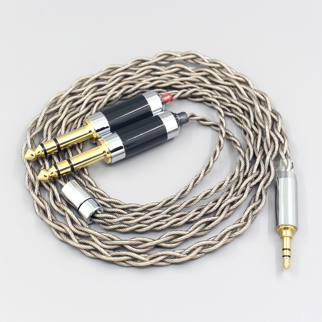 99% Pure Silver + Graphene Silver Plated Shield Earphone Cable For 3.5mm to Dual 6.5mm Male mixer amplifier audiophile