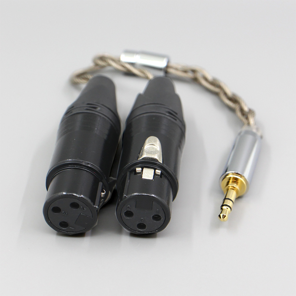 99% Pure Silver + Graphene Silver Plated Shield Earphone Cable For 3.5m 2.5mm 4.4mm 6.5mm To Dual XLR 3 pole Female ifi DAC