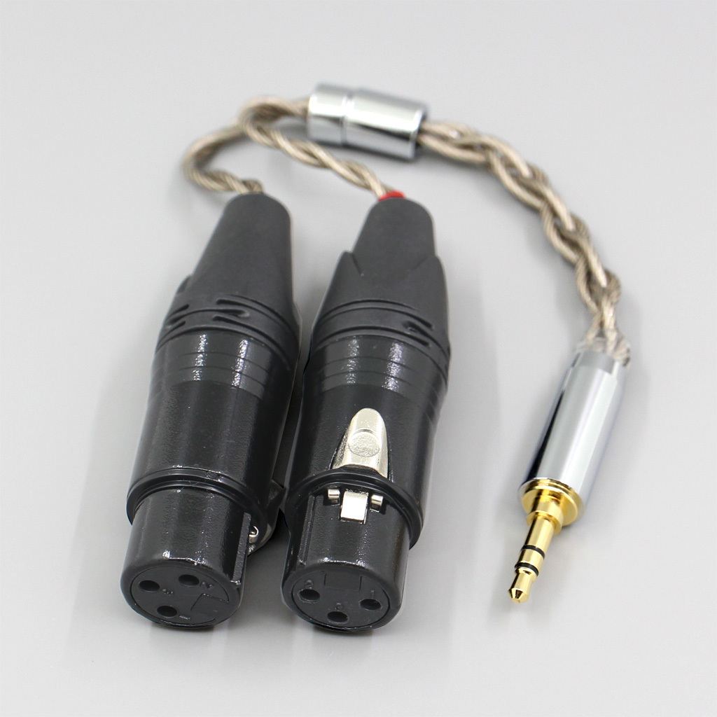 99% Pure Silver + Graphene Silver Plated Shield Earphone Cable For 3.5m 2.5mm 4.4mm 6.5mm To Dual XLR 3 pole Female ifi DAC