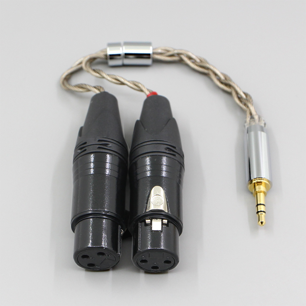 99% Pure Silver + Graphene Silver Plated Shield Earphone Cable For 3.5m 2.5mm 4.4mm 6.5mm To Dual XLR 3 pole Female ifi DAC