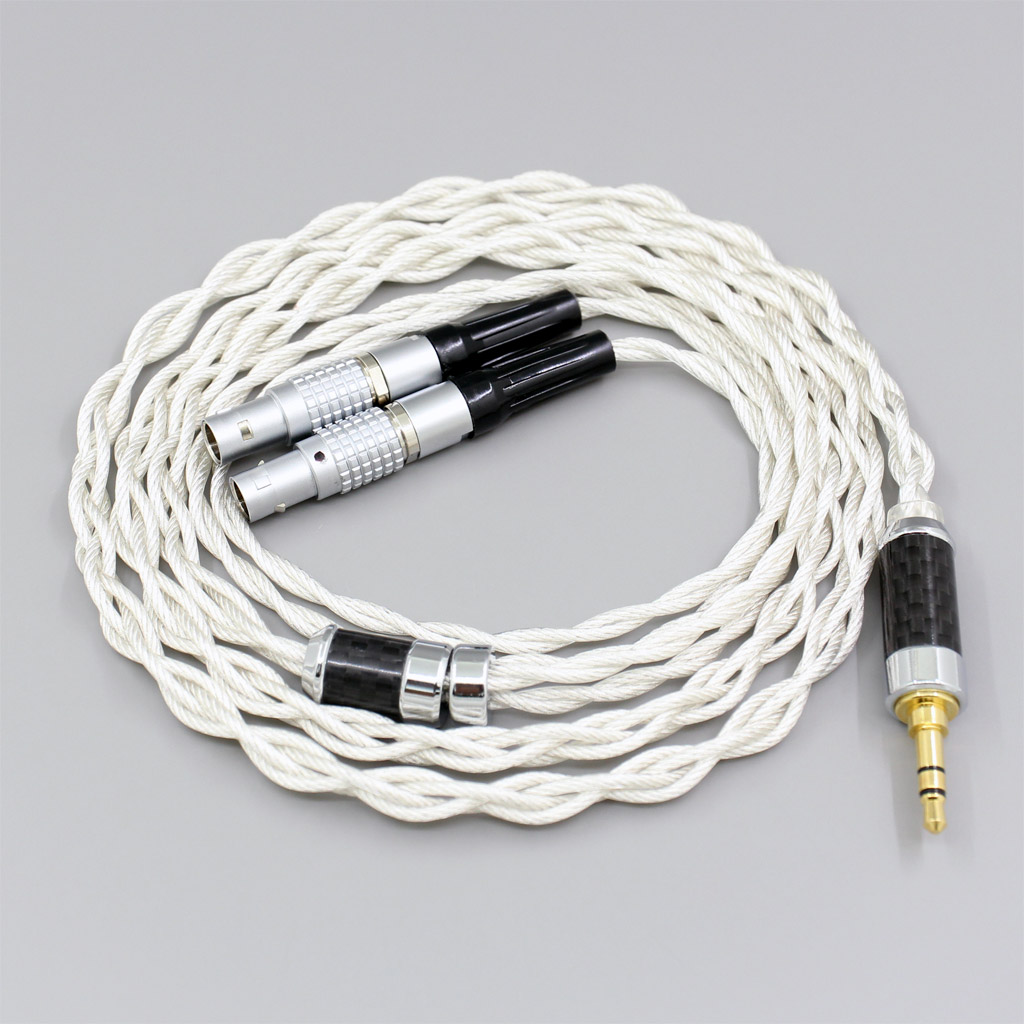 Graphene 7N OCC Silver Plated Type2 Earphone Cable For Focal Utopia Fidelity Circumaural Headphone 4 core 1.75mm