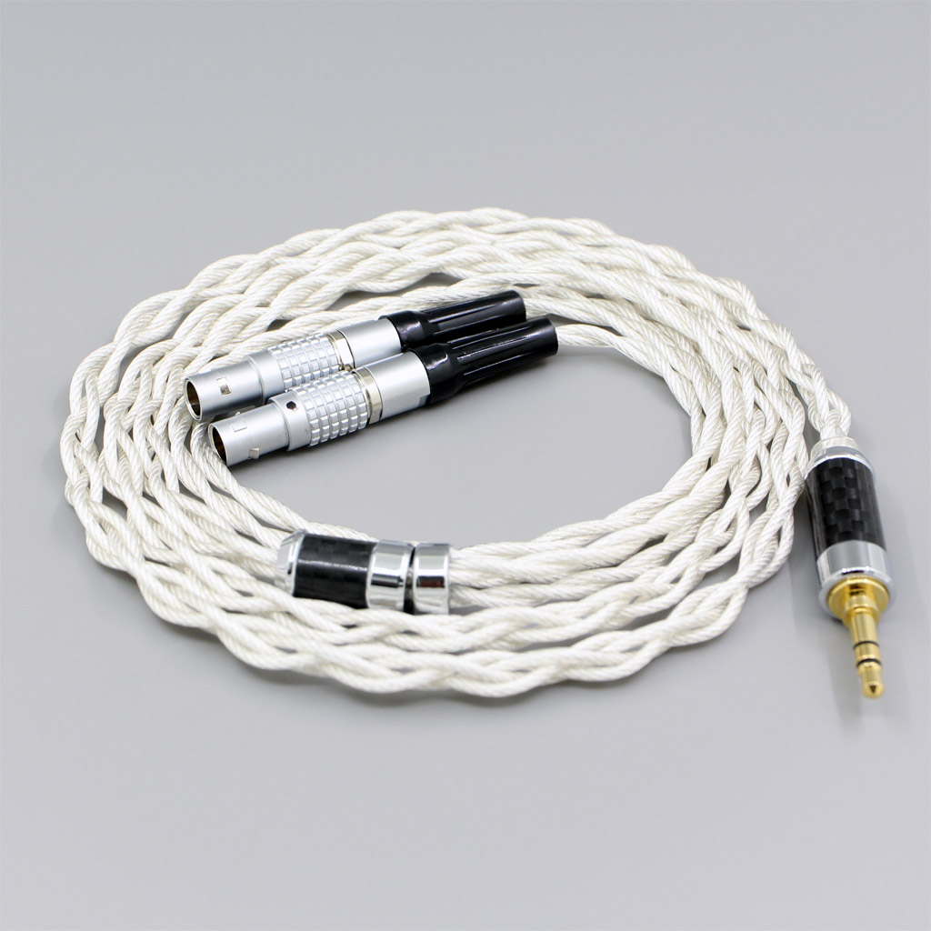 Graphene 7N OCC Silver Plated Type2 Earphone Cable For Focal Utopia Fidelity Circumaural Headphone 4 core 1.75mm