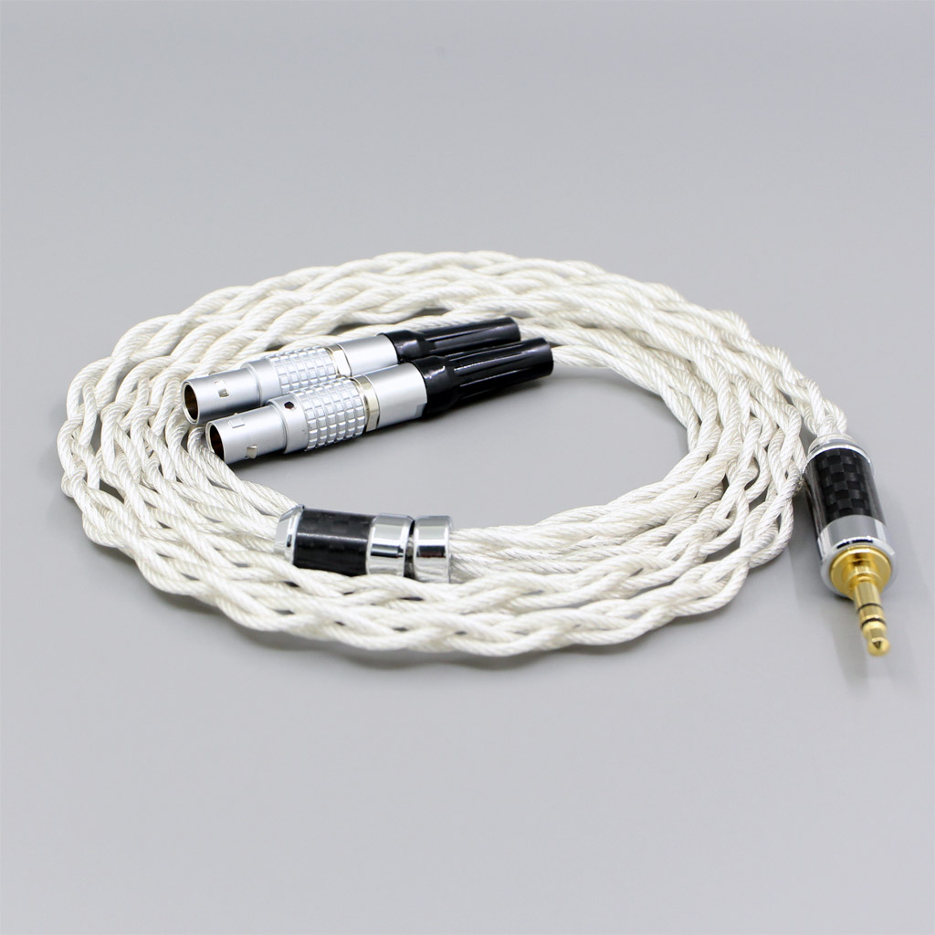 Graphene 7N OCC Silver Plated Type2 Earphone Cable For Focal Utopia Fidelity Circumaural Headphone 4 core 1.75mm