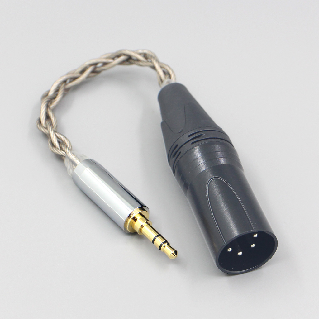 99% Pure Silver + Graphene Silver Plated Shield Earphone Cable For 3.5m 2.5mm 4.4mm 6.5mm To XLR 4 pole Male IFI DAC Zen