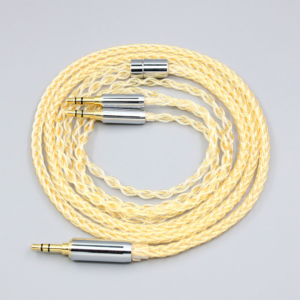 8 Core 99% 7n Pure Silver 24k Gold Plated Earphone Cable For Hifiman Sundara Ananda HE1000se HE6se he400se Arya He-35x