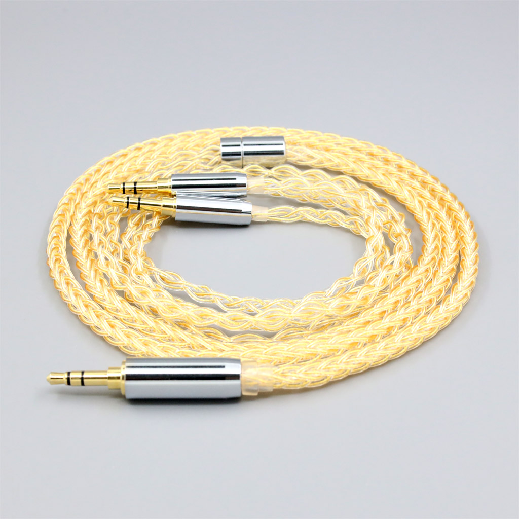 8 Core 99% 7n Pure Silver 24k Gold Plated Earphone Cable For Hifiman Sundara Ananda HE1000se HE6se he400se Arya He-35x