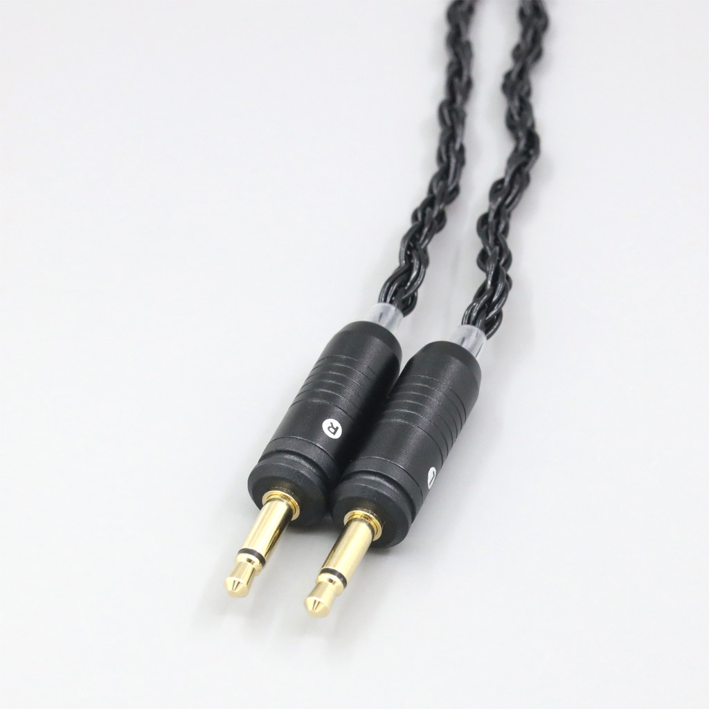 16 Core 7N OCC Black Braided Earphone Cable For Focal Clear Elear Elex Elegia Stellia Dual 3.5mm headphone plug