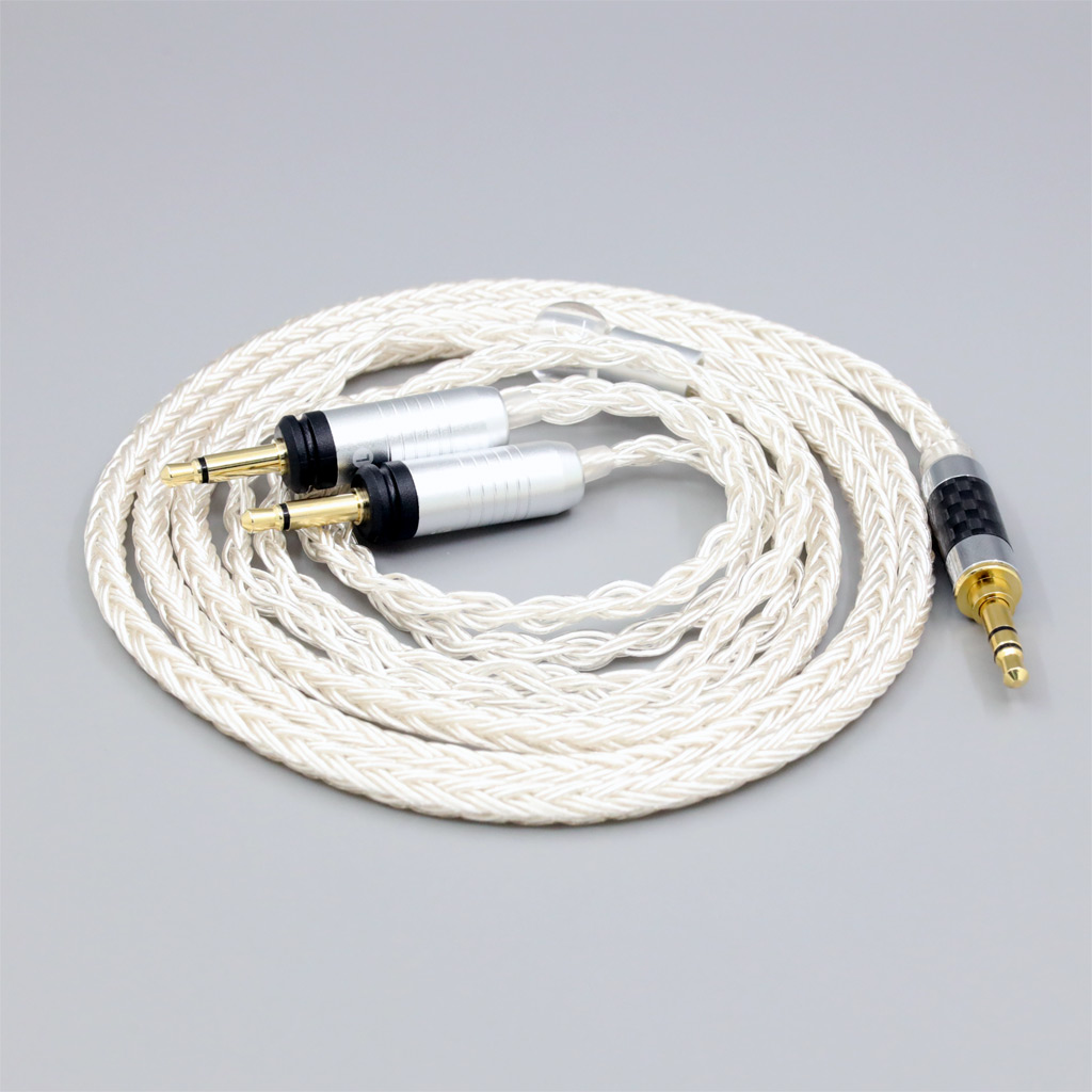 16 Core OCC Silver Plated Headphone Cable For Focal Clear Elear Elex Elegia Stellia Dual 3.5mm headphone plug