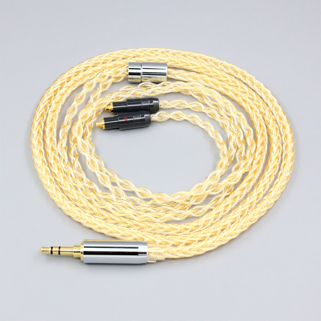 8 Core 99% 7n Pure Silver 24k Gold Plated Earphone Cable For Shure SRH1540 SRH1840 SRH1440 2 core Headphone