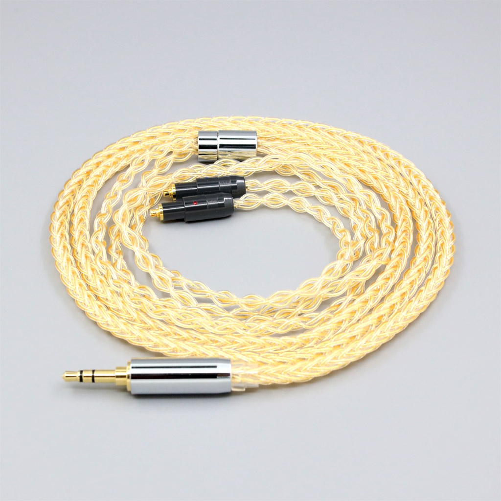 8 Core 99% 7n Pure Silver 24k Gold Plated Earphone Cable For Shure SRH1540 SRH1840 SRH1440 2 core Headphone