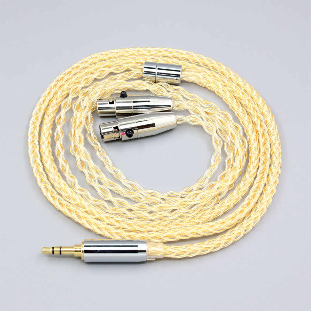 8 Core 99% 7n Pure Silver 24k Gold Plated Earphone Cable For Audeze LCD-3 LCD-2 LCD-X LCD-XC LCD-4z LCD-MX4 Headphone