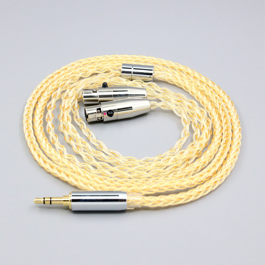8 Core 99% 7n Pure Silver 24k Gold Plated Earphone Cable For Audeze LCD-3 LCD-2 LCD-X LCD-XC LCD-4z LCD-MX4 Headphone