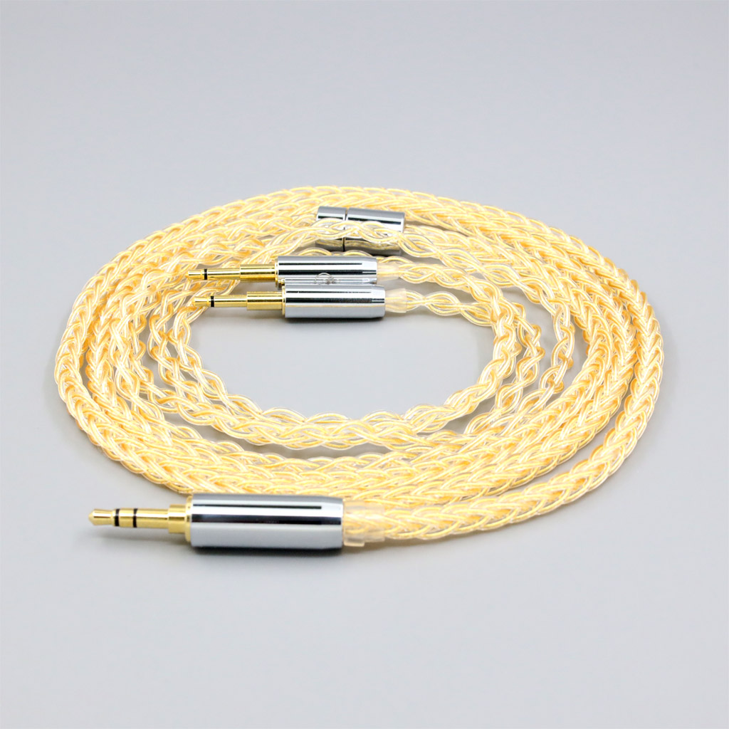 8 Core 99% 7n Pure Silver 24k Gold Plated Earphone Cable For Sennheiser HD477 HD497 HD212 PRO EH250 EH350 Dual 2.5mm