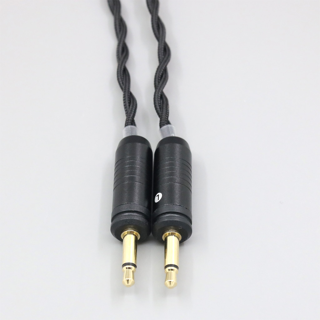 Pure 99% Silver Inside Headphone Nylon Cable For Focal Clear Elear Elex Elegia Stellia Dual 3.5mm headphone plug