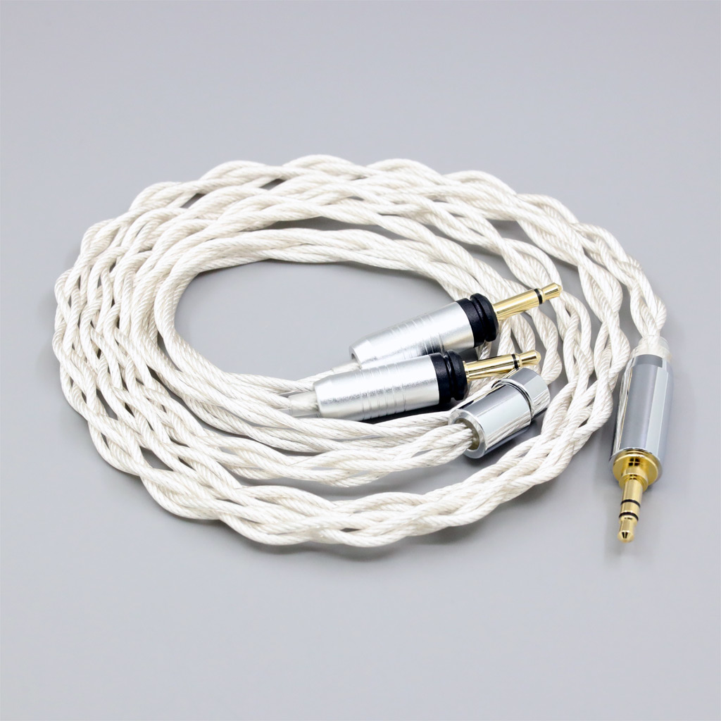 Graphene 7N OCC Silver Plated Type2 Earphone Cable For Focal Clear Elear Elex Elegia Stellia Dual 3.5mm headphone plug