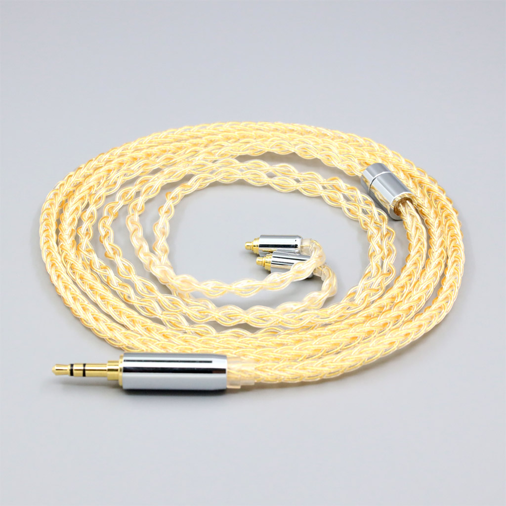 8 Core 99% 7n Pure Silver 24k Gold Plated Earphone Cable For AKG N5005 N30 N40 MMCX 