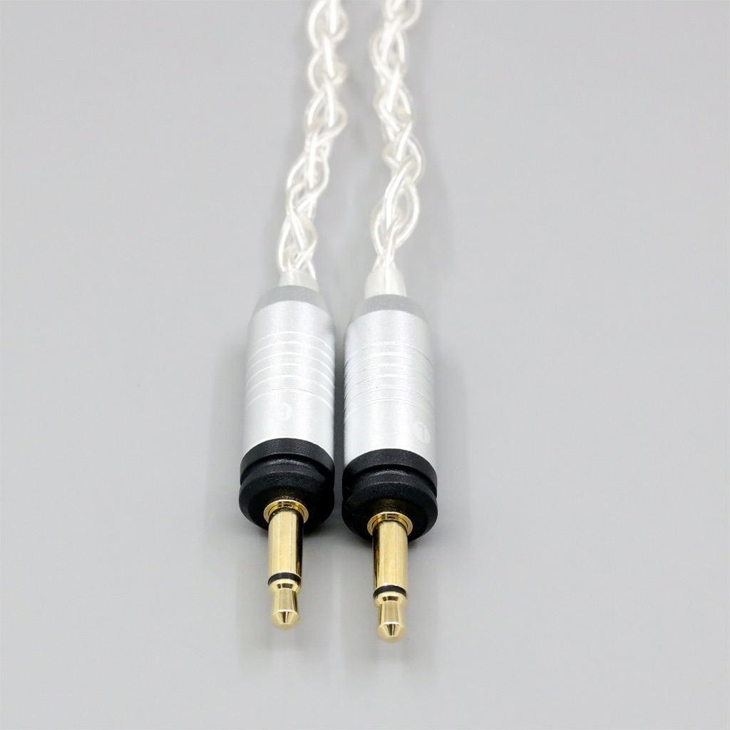 99% Pure Silver 8 Core Headphone Earphone Cable For Focal Clear Elear Elex Elegia Stellia Dual 3.5mm headphone plug