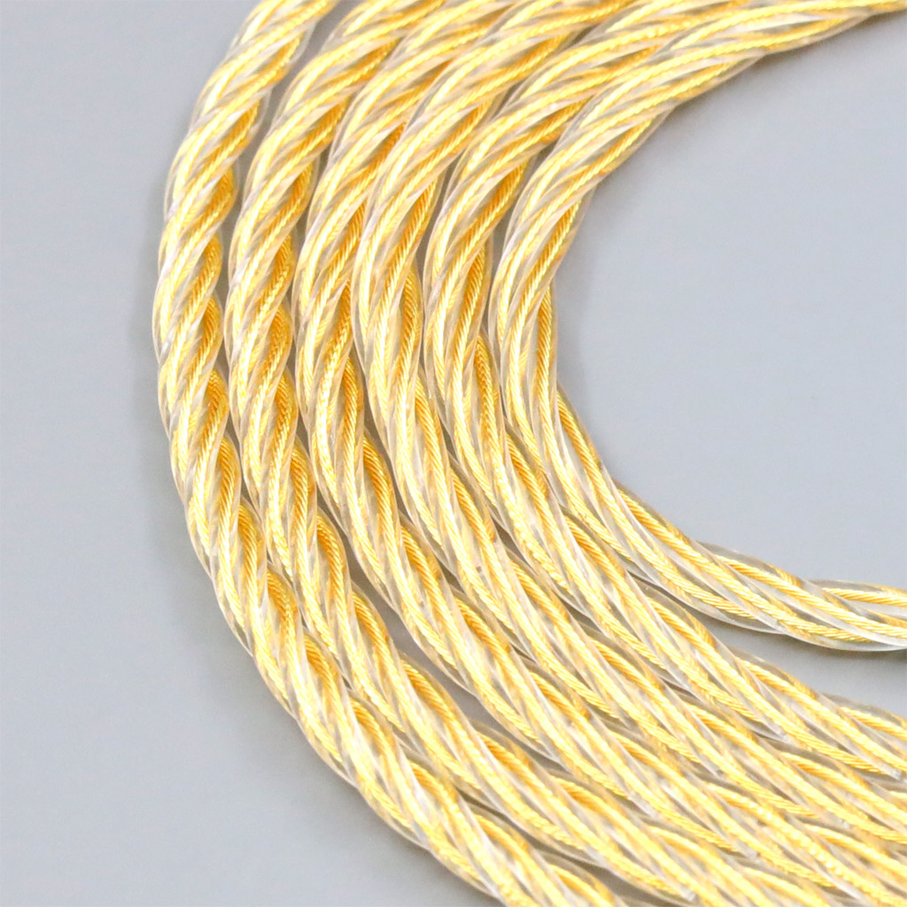 8 Core 99% 7n Pure Silver 24k Gold Plated Earphone Cable For AKG K812 K872 Reference Headphone