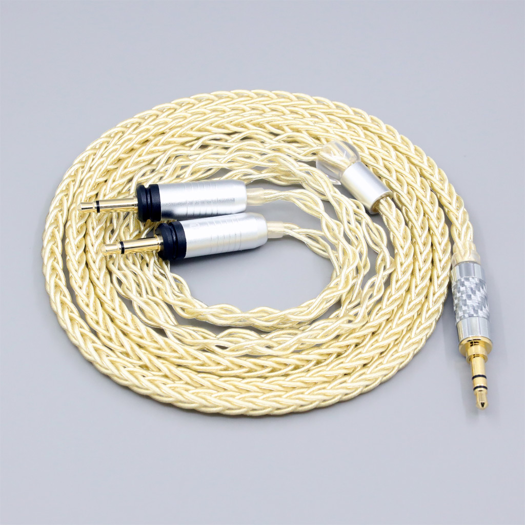 8 Core Gold Plated + Palladium Silver OCC Cable For Focal Clear Elear Elex Elegia Stellia Dual 3.5mm headphone plug