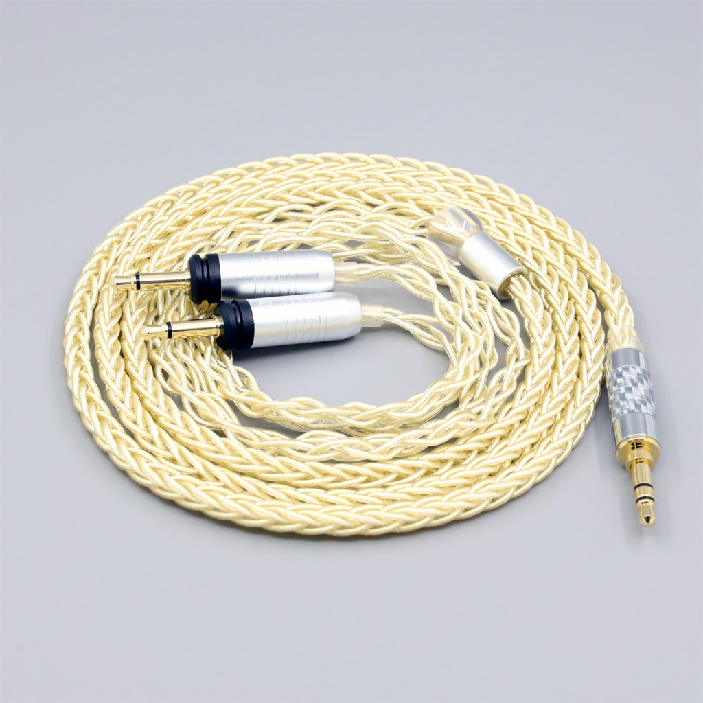 8 Core Gold Plated + Palladium Silver OCC Cable For Focal Clear Elear Elex Elegia Stellia Dual 3.5mm headphone plug