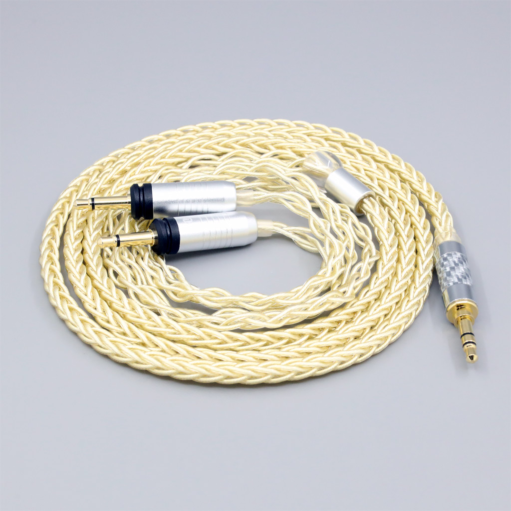 8 Core Gold Plated + Palladium Silver OCC Cable For Focal Clear Elear Elex Elegia Stellia Dual 3.5mm headphone plug