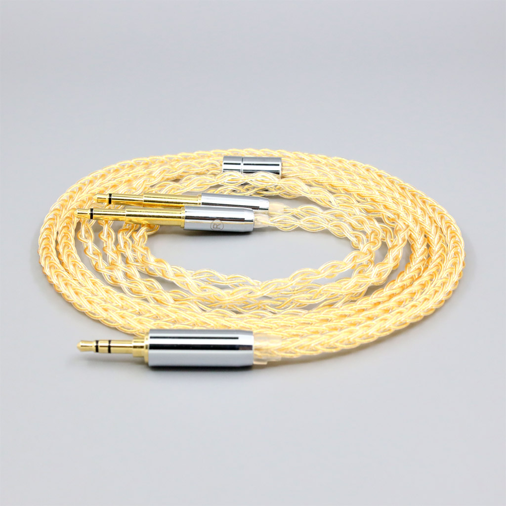 8 Core 99% 7n Pure Silver 24k Gold Plated Earphone Cable For Meze 99 Classics NEO NOIR Headset Headphone