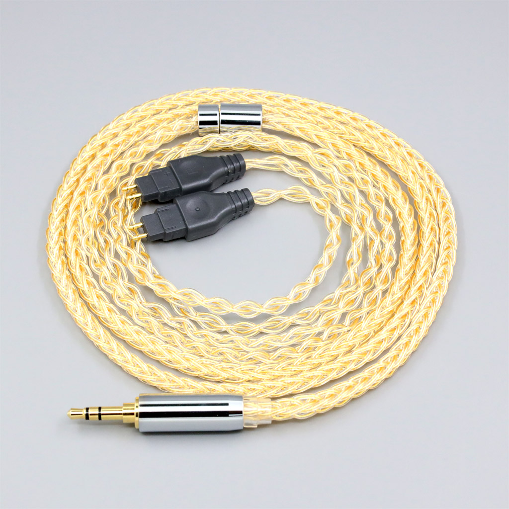 8 Core 99% 7n Pure Silver 24k Gold Plated Earphone Cable For Sennheiser HD580 HD600 HD650 HDxxx HD660S HD58x HD6xx