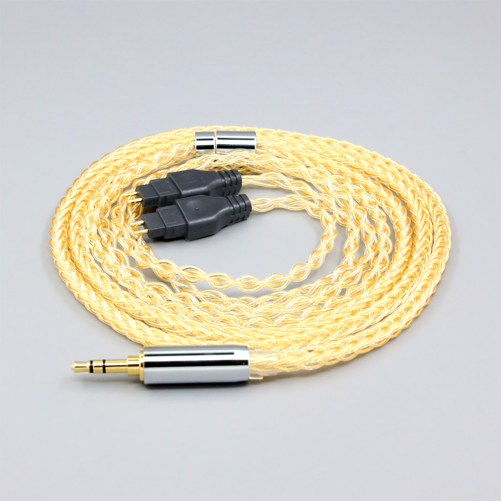 8 Core 99% 7n Pure Silver 24k Gold Plated Earphone Cable For Sennheiser HD580 HD600 HD650 HDxxx HD660S HD58x HD6xx