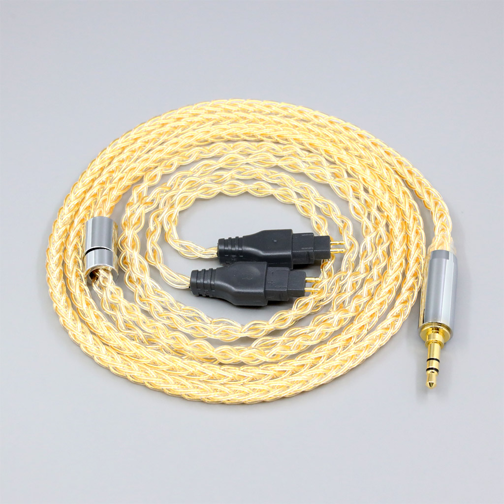 8 Core 99% 7n Pure Silver 24k Gold Plated Earphone Cable For Sennheiser HD580 HD600 HD650 HDxxx HD660S HD58x HD6xx