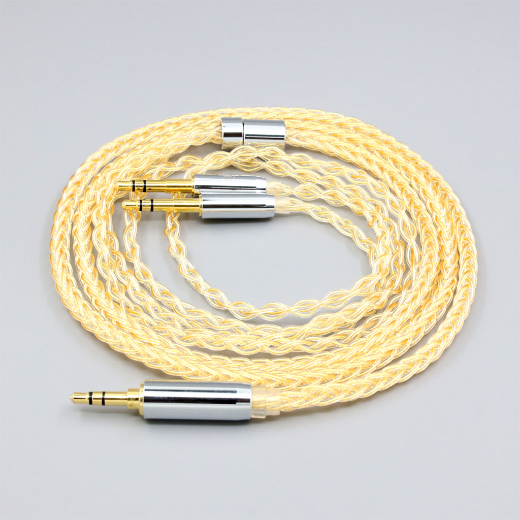8 Core 99% 7n Pure Silver 24k Gold Plated Earphone Cable For Final Audio D8000 AFDS pro Design Pandora Hope vi
