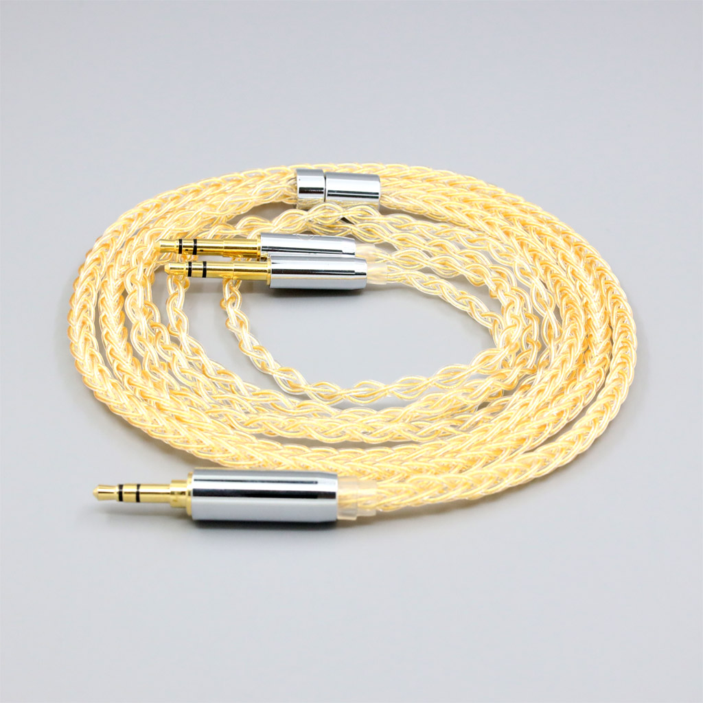 8 Core 99% 7n Pure Silver 24k Gold Plated Earphone Cable For Final Audio D8000 AFDS pro Design Pandora Hope vi