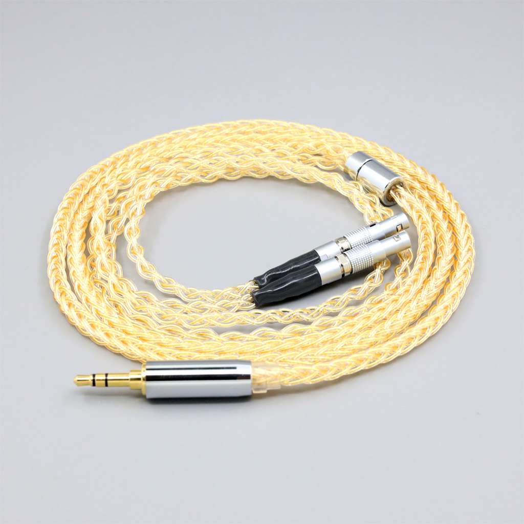 8 Core 99% 7n Pure Silver 24k Gold Plated Earphone Cable For Ultrasone Veritas Jubilee 25E 15 Edition ED 8EX ED15