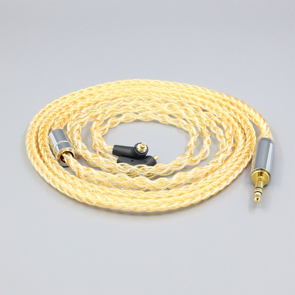 8 Core 99% 7n Pure Silver 24k Gold Plated Earphone Cable For Etymotic ER4SR ER4XR ER3XR ER3SE ER2XR ER2SE