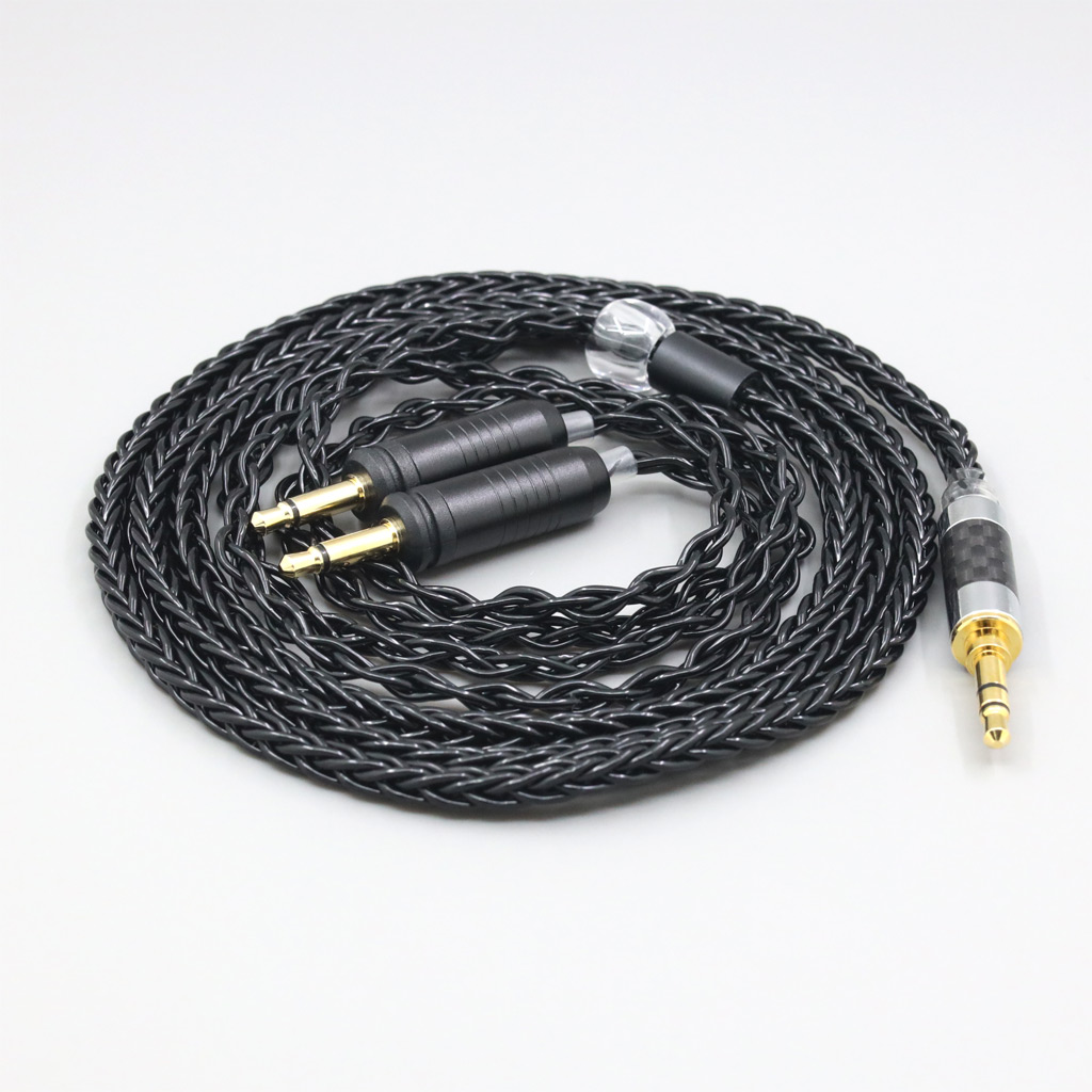 8 Core Silver plated Earphone Cable For Focal Clear Elear Elex Elegia Stellia Dual 3.5mm headphone plug