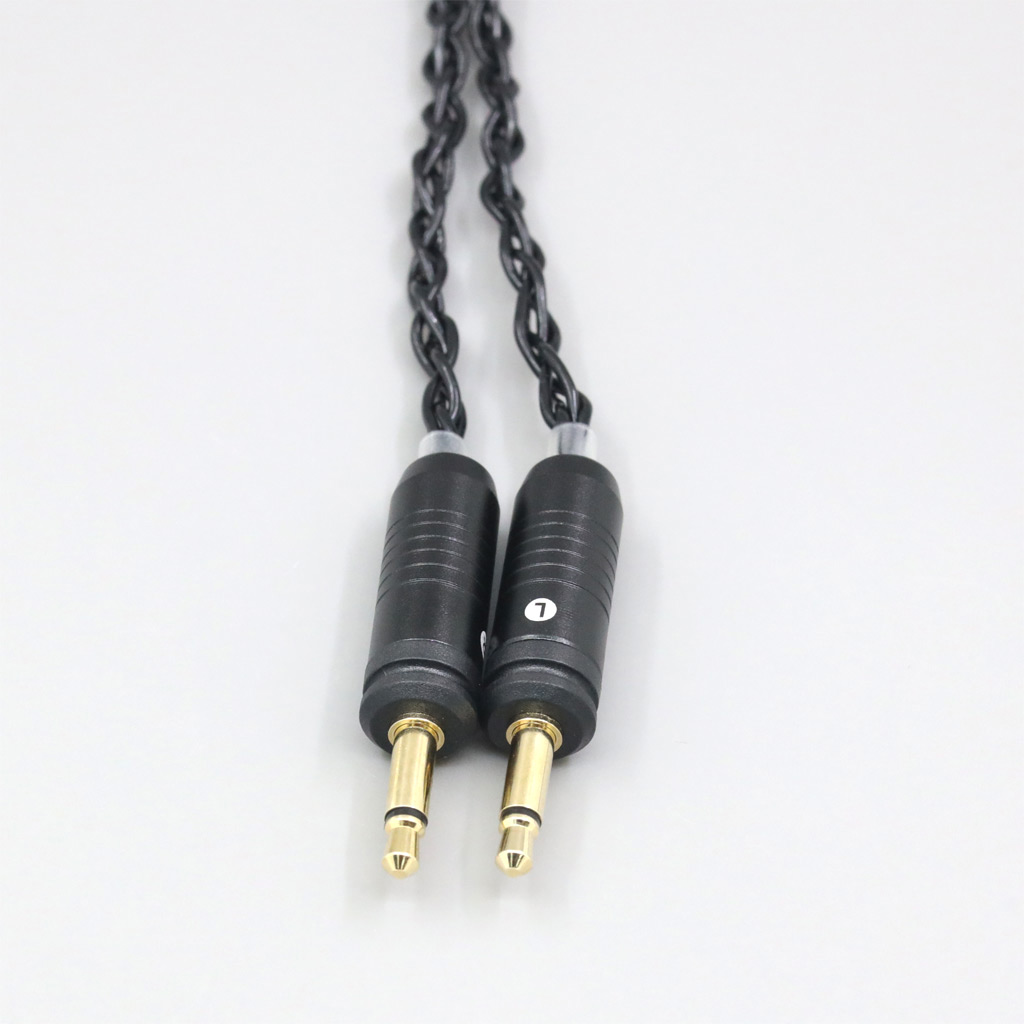 8 Core Silver plated Earphone Cable For Focal Clear Elear Elex Elegia Stellia Dual 3.5mm headphone plug